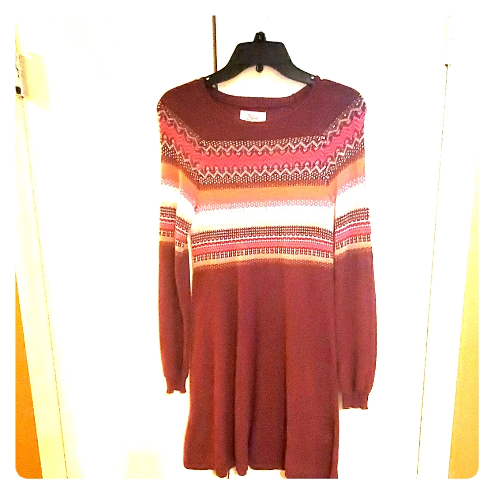Girls Justice Multi color Sweater Dress Sz 16
